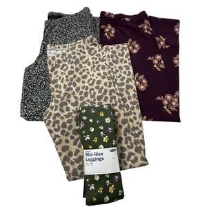 Old Navy Leggings Lot Of 4‎ Womens XXL Various Colors Prints